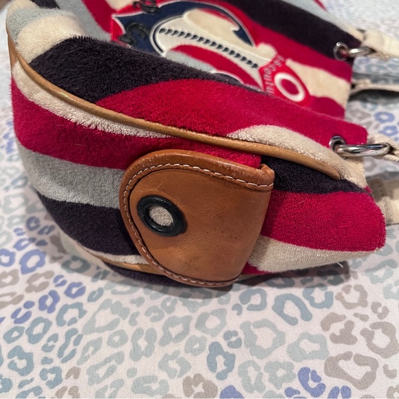 Vintage Striped Juicy Couture Purse Handbag Satchel Bag Nautical Terry Cloth Y2K - Picture 9 of 10